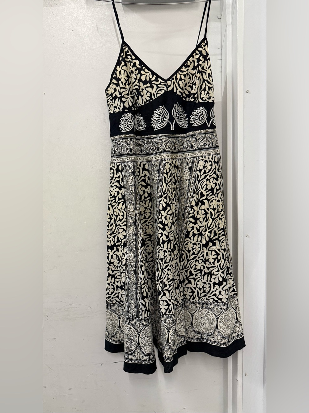 Magic Black and Cream Floral Boho Maxi Dress